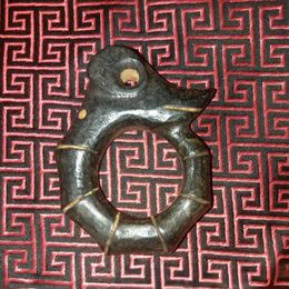 Hongshan culture antiques miscellaneous collection jade black skin meteorite bamboo jade pig dragon old objects jade pieces