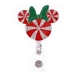 Key Rings Bling Rhinestone Retractable Cartoon Design ID Badge Holder With Swivel Alligator Clip For Gift3935590