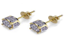 Stud Earrings for Women Men New Luxury White Zircon Dangle Earrings Gold Silver Plated Vintage Geometric Jewelry6674008