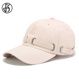 Ball Caps FS Trendy Street Hip Hop Cap For Men Young Style Couple Baseball Hats Plain Women Designer Hat White Summer Sunscreen Face Caps Y240507