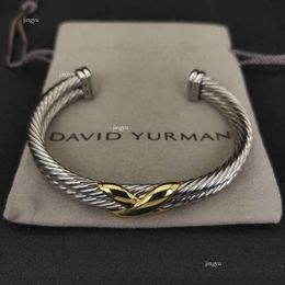 Bangle David Yurma X 10Mm Bracelet For Women High Quality Station Cable Cross Collection Vintage Ethnic Loop Hoop Punk 468477