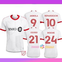 2024 ToRonTo FC Soccer Jerseys Kids Kit Man 23/24 Football Shirts Away White INSIGNE LONG BEMARDESCHI AKINOLA MAILULA OSORIO LARYEA PRINCE Men's Uniform