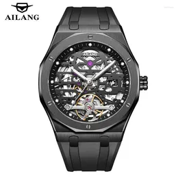 Wristwatches AILANG Classic Skeleton Men Watch Luminous Pointers Mechanical Silicone Strap Fashion Automatic Watches