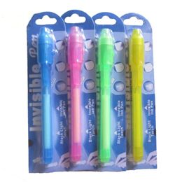 가벼운 개별 LED 펜 도매 UV 물집 카드 팩 각각의 검은 색에 대한 울트라 바이올렛 조명 잉크 멀티 기능 펜 S