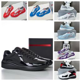 sneakers designer shoes women classic casual sneakers flat trainers for men glossy leather nylon black outdoor luxury sport mens shoes fashion