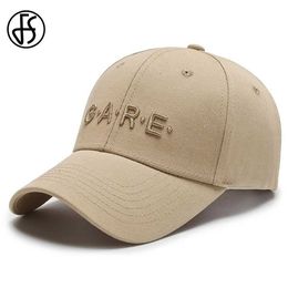 Ball Caps FS 2024 Summer Streetwear Baseball Caps For Women Men Cotton Khaki Face Cap 3D Letter Embroidery Trucker Hat Gorras Para Mujer Y240507