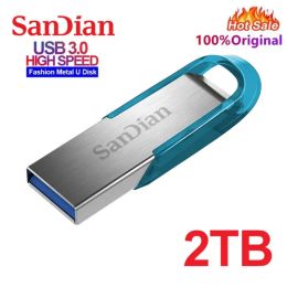 Adapter SanDian 2TB Original USB 3.0 U Disk Flash Drives OTG Metal High Speed Pendrive Portable WaterProof Type C Memoria USB Stick