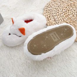 Slipper Toddler Boy Slippers for Winter Girl Warm Floor Shoes Idoor Cartoon Fox Kid Anti-slip Soft Rubber Sole House Footwear Baby Items