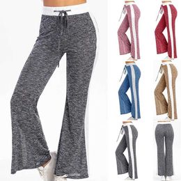 Women's Pants Capris Romper For Women Casual Pants Fashion WomenS Leisure Loose Solid Patchwork Trousers Leisure Long Sweatpants Pantnes De Mujer Y240504