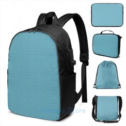 Backpack Funny Graphic Print All Over Line Design_02 USB Charge Men School Bags Women Bag Travel Laptop