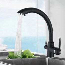 Kitchen Faucets Black Tap Basin Mixer 360° Rotating Single Lever Sink Design