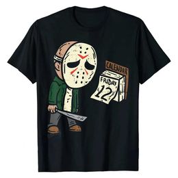 Men's T-Shirts Friday 12th Hallown Horror Movie Humour T-Shirt for Men Funny Casual Short Slve Tops Cotton Oversize Men Tshirt Birthday Gift T240505