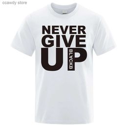 Men's T-Shirts Youll Never Walk ne Give Up Men Women Loose Oversized Short Seve Cotton Breathab Tops Casual T Clothes H240507