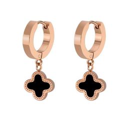 Dangle Chandelier Lucky Fourleaf Clover Earrings Korean Fashion Ladies selling Stainless Steel 20211788397