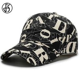 Ball Caps FS Brand Alphabet Baseball Caps For Men Streetwear Snapback Hip Hop Trucker Hat Black Red Women Luxury Cap Gorras Para Hombres d240507