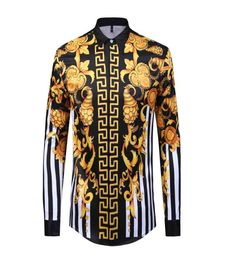 CS sees Brand clothing Dress shirts 3D print shirts men long sleeve party club designer tops man nightclub snake 6883127216