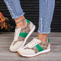 Casual Shoes Womens Running Lace-up Thick-soled Retro Printed Designer Women's Sports 2024autumn Vulcanised