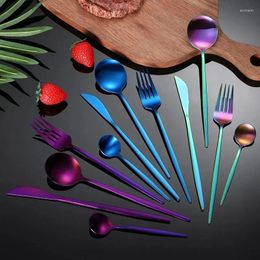 Dinnerware Sets 4pcs/set Matte Stainless Steel Tableware Household Steak Knife Fruit Dessert Coffee Spoon Dinner Fork