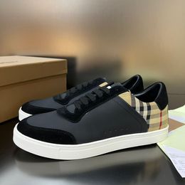 Wholesale Vintage Cheque Sneakers Shoes Men Suede Leather Smooth Calfskin Skateboard Cotton Canvas Comfortable Casual Walking Daily Discount Footwear