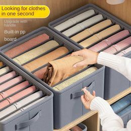 Storage Boxes Bins Clothing organizer storage box household foldable pants separated fabric Q240506