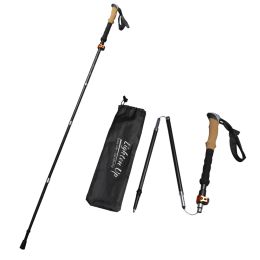 Sticks Super Light Carbon Fiber Trekking Poles Foldable 4Sections Hiking Sticks Climbing Poles Collapsible Walking Sticks