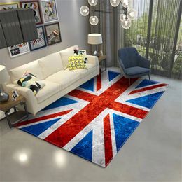 England Flag Carpet For Living Room Retro British Area Rug Room Decoration Coffee Table Mat Floor Mat For Bedroom Custom 240422