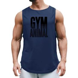 Men's Tank Tops Gym Animal Clothing Workout Tank Top Mens Bodybuilding Vest Mesh Fitness Slveless Shirt for Men Sports Basketball Jerseys Y240507