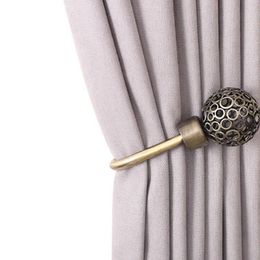 Large Stylish Curtain Hold Back Metal Tie Tassel Arm Hook Loop Holder U Shaped Round Window Wall Decoration Hanger 240429