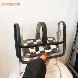 Evening Bags Small Tote Bag Transparent Fashion Women Handbag Jelly Chain Shoulder PVC Clear Ladies Stadium Approved Messenger