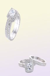 Yhamni 100 925 Silver Ring White Cz Ring Set Luxury Vintage Wedding Band Promise Engagement Rings Jewelry Gift For Women Kr293 J194344327