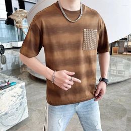 Men's T Shirts Minglu Summer T-shirts High Quality Short Sleeve Solid Colour Round Collar Male Luxury Simple Casual Man Tees