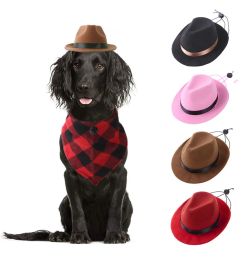 Houses Pet Dog Cowboy Hat Headgear Cat Funny Headwear Outdoor Adjustable Dog Caps Performance Photo Props Cosplay Party Pet Accessories