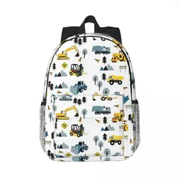 Backpack Blue Construction Trucks And Site Theme Pattern Backpacks Boys Girls Bookbag Children School Bags Laptop Rucksack Shoulder Bag