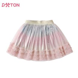 tutu Dress DXTON Baby Girl Gradient Tutu Skirt Ruffles Princess Girls Skirt Mermaid Tulle Birthday Party Skirts Children Dance Skirt 3-8Y d240507