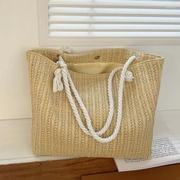 Shoulder Bags 2024 Fashion Large Capacity Straw Tote Bag Designer Women Handbags Handamde Woven Summer Beach Casual Bali Big Purse