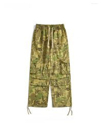 Men's Pants European American Hip Hop Camouflage Overalls Trendy Brand Casual Loose Niche Mopping Drawstring Straight Trousers