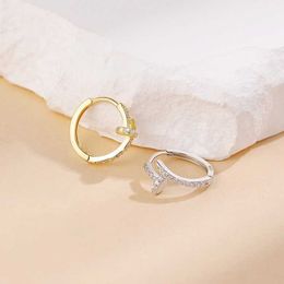 Fashionable design with curved nail style earrings Nail Earrings Female Pure Silver Ear Buckles New Anti Allergy Temperamen with cart original earring