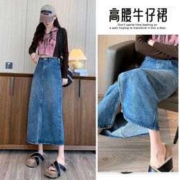 Skirts 2024 Summer Women's High Quality Two Colour Combination Retro Trendy Casual Black Blue