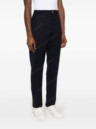 Дизайнерские мужские брюки Kiton Logo-Patch Cotton Blosers для мужчины повседневные длинные брюки Navy Blue