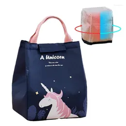 Storage Bags Portable Thermal Lunch Box Insulated Food Picnic Pouch For Women Kids Widen Sticker Handbag