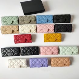 10A super Original quality Caviar genuinel leather womens key wallet with box luxurys designers wallet womens wallet purese credit card 223Z