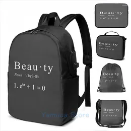 Backpack Funny Graphic Print Eulers Identity Beauty USB Charge Men School Bags Women Bag Travel Laptop