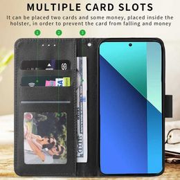 Cell Phone Cases Wallet With Card Slot Kickstand Magnetic Flip Leather Case For Redmi Note 13 Pro Plus 12 12S 11 11S 10 10S 9 Pro 8T 7