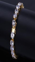 Hip Hop Tennis Bracelet For Men Women Fashion Gold Silver Color Men Women 8 Inch 8mm Zircon Chain Bracelets9439980