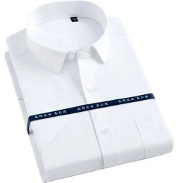 Men's Dress Shirts Men Short Sled Shirt New Large Size Tooling Button Short Sled Shirt Men Striped/twill Dress Shirt White Casual d240507