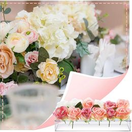 Vases Rectangular Acrylic Flower Vase For Home Wedding Dining Table Unique Centrepiece Design Transparent Display Easy To Maintain