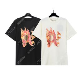 Palm PA Harajuku 24SS Summer Letter Flame Printing Logo T Shirt Boyfriend Gift Loose Oversized Hip Hop Unisex Short Sleeve Lovers Style Tees Angels 2277 WEN