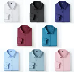 Men's Casual Shirts Stretch Non-iron Anti-wrinkle Shirt Mens Long Sleeve Business Formal Dress Non Iron