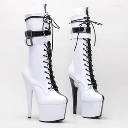 Dance Shoes LAIJIANJINXIA 17CM/7inches PU Upper Pole High Heel Platform Sexy Nightclub Women's Modern Boots 221