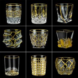 Gold-plated crystal Usquebaugh wine glass whisky glass XO whisky glass brandy sniffer Vasos Personalised 240424